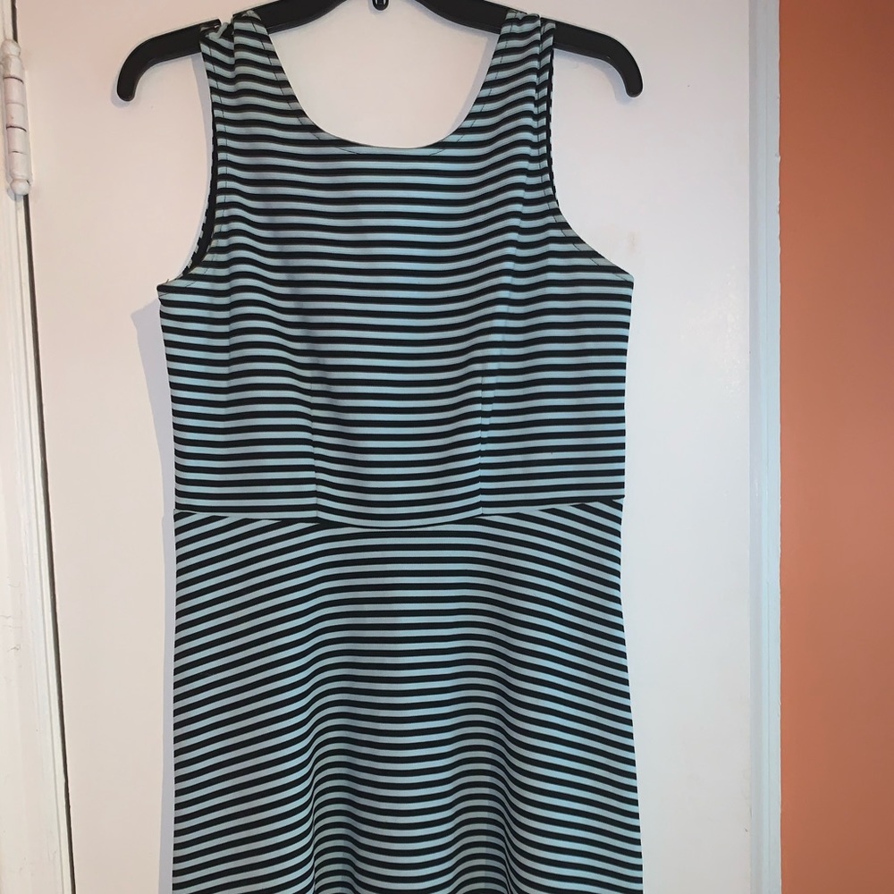 Blue & Black Flare Dress